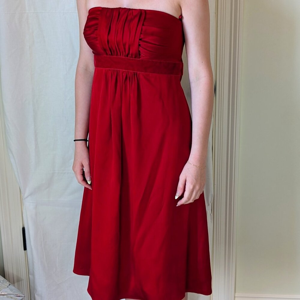 Banana Republic Silk Velvet Trim Strapless Dress | Size 4 | Vintage 2006